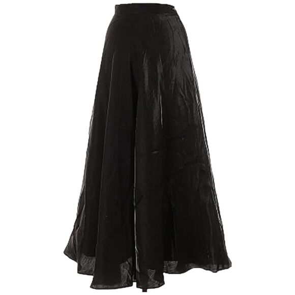JS COLLECTIONS Full Length A-Line Flowy Maxi Black Shimmering Skirt Size 6P - Picture 1 of 7